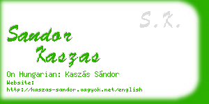sandor kaszas business card